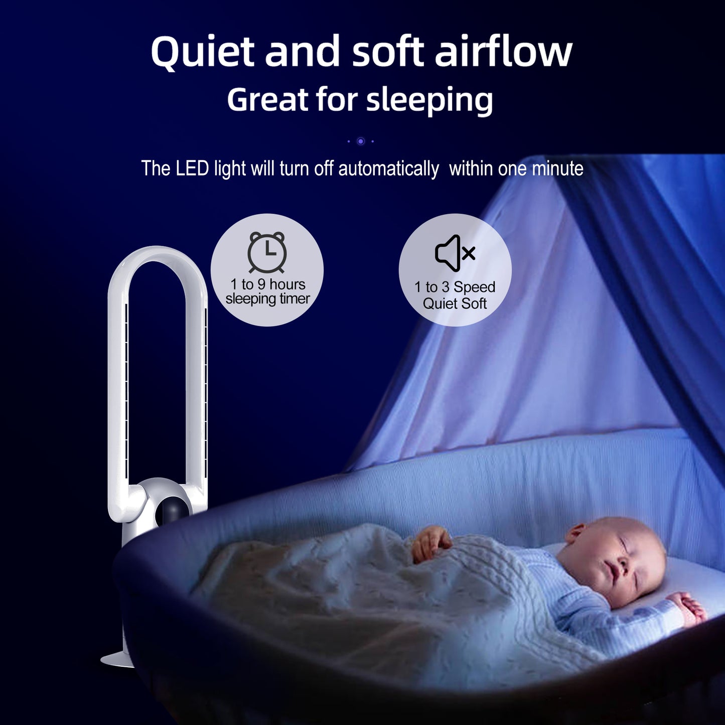 Ocean Loong Bladeless Tower Fan with Air Purifier - 120° Oscillating - Quiet Cooling Fan for Bedroom Home Office 9 Speeds 9Hs Timer - Remote Control - 39inch AC68P Silver